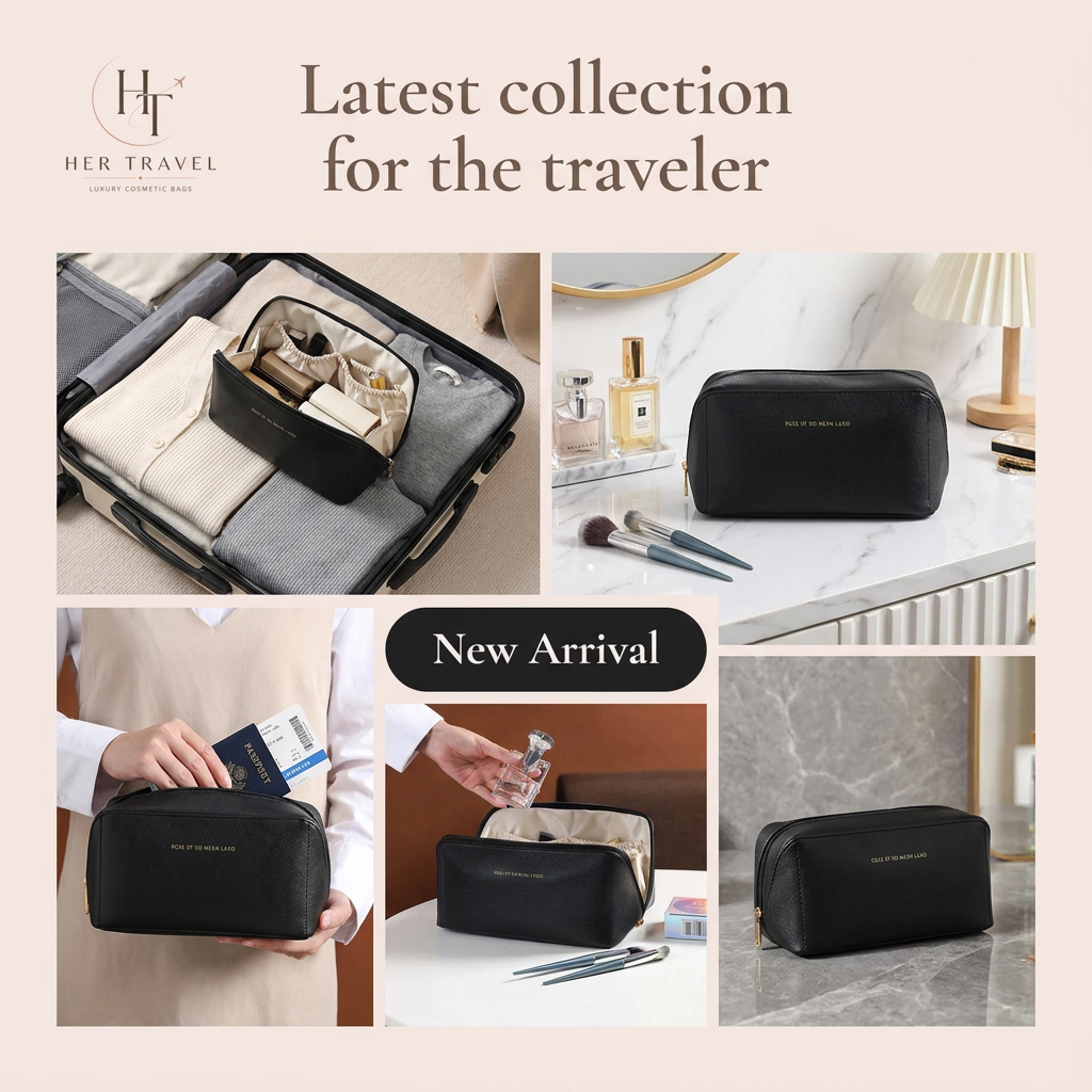 Travel Makeup & Cosmetic Bag – Large Capacity