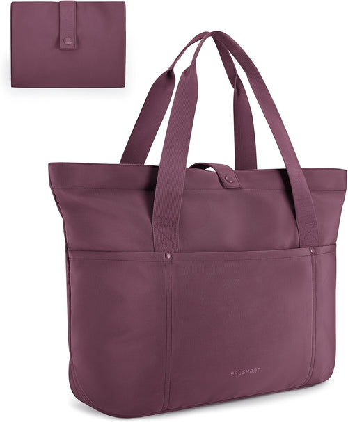 Tote Bag for Women, Foldable Tote Bag with Zipper Travel Shoulder Bag Handbag for Work