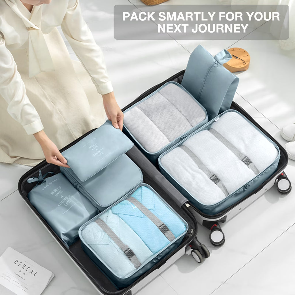 8Pcs Packing Cubes for Luggage , Suitcase Organizer Bags Set Packing Cubes for Travel Luggage (Grey)