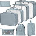 Travel Packing Cubes Set – 8 Piece (Grey) - Her travel